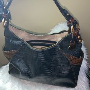 Embossed Leather Brahmin Handbag